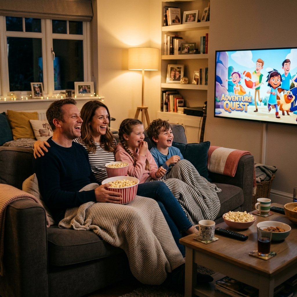 Família assistindo junta durante o teste iptv 7 dias
