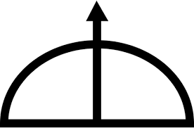 Simbolo de Oxóssi que se assemelha a uma flecha 